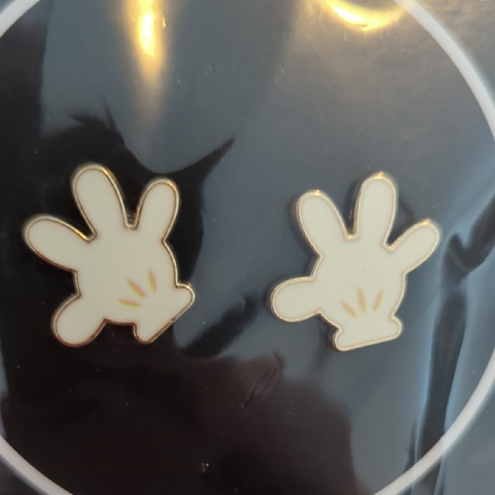 Disney Mickey hand Silver Stud Earrings